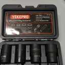 6 PCS Lug Nut Removal Tool, 1/2-inch Drive Impact Twist Socket Set & Bolt Extractor Set, 17,19,21,22MM Wheel Lock Removal Kit for Removing Damaged, Frozen, Rusted, Nuts & Screws, Cr-Mo Steel