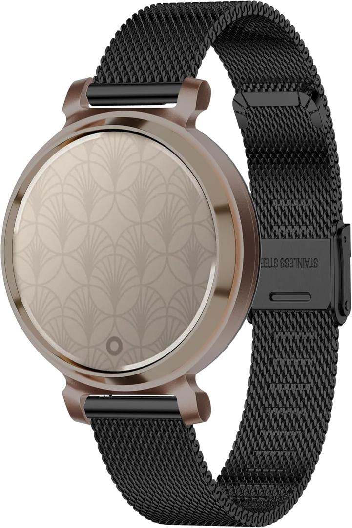 Compatible for Garmin Lily 2 Watch Band, 14mm Metal Mesh Women Replacement Strap Compatible for Garmin Lily2 Bands (Black)