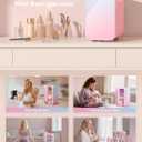 BEICHEN Mini Fridge, 6 Liter/8 Can Skincare Fridge, 110V AC/DC Portable Thermoelectric Cooler & Warmer for Skin Care, Cosmetics, Beverage, Food, Great for Bedroom, Office, Dorm (Pink)