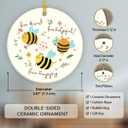 2 x Bee Christmas Ornament 2025 - Cute Bee Gifts for Women Men Boys Girls, Bees Lover Gifts for Friends Neighbors, Ceramic Christmas Ornaments for Tree Decor - Holiday Keepsake & Xmas Gift Exchange Idea