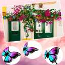 Bucherry 48 Pcs Spring Butterfly Ornaments Tree Decor Spring Hanging Wooden Monarch Butterfly with Rope Hanging Ceiling Decoration for Birthday Wedding Home Wall DIY Art Craft