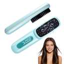 Go Brush Pro 2026, Portable Straightener Brushs for Travel, with LCD Temperature Display, Fast Heating Cordless Mini Hair Brushs (Blue)