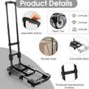 Voipvvii Folding Hand Truck 500lbs, Portable Heavy Duty Dolly Cart, 6 Wheels Collapsible Luggage Cart with 2 Elastic Ropes - Compact Trolley Cart for Easy Moving - Ideal Hand Cart for Travel and More (17, Black)