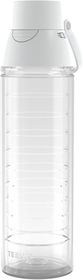 Tervis Venture Lite Clear & Colorful Lidded Made in USA Double Walled Insulated Tumbler Travel Cup Keeps Drinks Cold & Hot, 24oz Water Bottle, White Lid