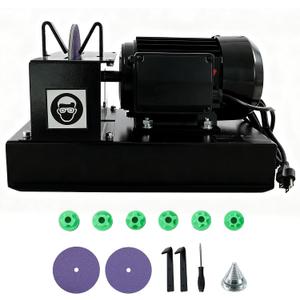 Lawn Mower Blade Sharpener, 2/3HP 500W Bench Grinder with 7-Inch Ceramic Wheel, 30/40 Angle Brackets, for High/Low Lift, Gator & Flat Blades, with Extra Replacement Sandpapers