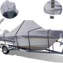 900D Center Console Boat Cover - Heavy Duty Boat Cover for Center Console Boat, Waterproof Trailerable fits 20'-22' Length, Beam Width up to 106" W, Gray