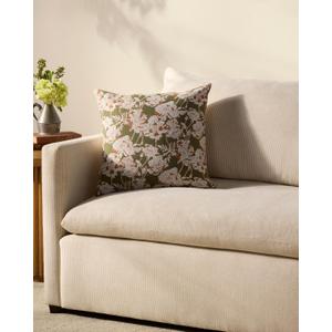 Loloi Chris Loves Julia Matilda Collection PCJ0031 Olive/Orange 18'' x 18'' Cover w/Down Pillow