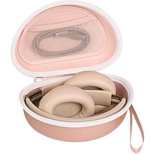 Hard Headphone Case for Beats Solo 4, Studio Pro, Solo 3, Studio 3, Solo 2,Over Ear Headphone Carrying Case with Storage Cable Bag Strap for Travel (Champagne)