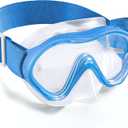Aegend Kids Swim Goggles Snorkel Diving Mask for Kids Youth 3-15, Knitted Fabric Strap, Anti-Fog 180 Clear View (1 Pack-blue)