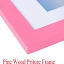 wyooxoo 20x27 Picture Frame Made of Solid Wood Pink Photo Frames Display Pictures 16x24 with Mat or 20x27 Without Mat Colorful Frame For Horizontal Vertical Wall Mounting