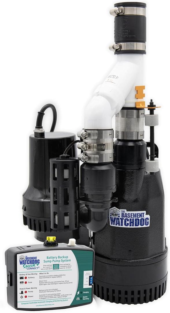 The Basement Watchdog Big Combo CONNECT Preassembled Primary & Battery Backup Sump Pump System - WiFi-Capable w/Add-on Module (CITS-50)