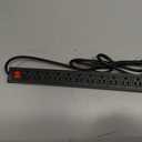 BTU Power Strip Surge Protector Rack-Mount PDU, 12-Outlet Power Strip with Switch, Metal Mountable Heavy Duty for Server Racks, Garage, Shop Workbench, Industrial Commercial Use (Black 6FT)