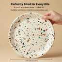 Bamboo 8-Inch Kids Plates 4-Pack Colorful, Non-Toxic Toddler Dinnerware, BPA-Free, Dishwasher Safe, Reusable Plates