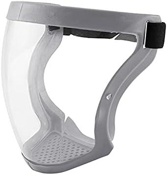 ikasus Super Protective Face Shield Reusable All-Inclusive Face Protection Can Protect Eyes Nose Mouth Anti-Fog Isolation Protective Transparent Cover Anti-Dust Running Riding Helmet Face Shield Gray