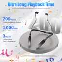 Lecefty Neckband Bluetooth Headphones, 200H Extra Long Playtime Wireless Stereo Neckband Earbuds with Microphone, Waterproof Balanced Armature Drivers in Ear Headset for Sports/Workout (Silver)