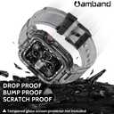 amBand Bands Compatible with Apple Watch 9/8/7 45mm, M1 Sport Series Rugged Case with TPU Strap Military Protective Tough Cover Bumper for iWatch SE3/SE2/SE/6/5/4 44mm Men Crystal Black