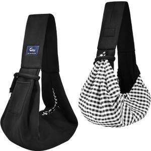 CUBY Dog and Cat Sling Carrier - Hands Free Reversible Pet Papoose Bag - Soft Pouch and Tote Design - Suitable for Puppy, Small Dogs Cats Outdoor