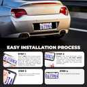 2 Pcs Silicone License Plate Frames with 2 Clear Polycarbonate Covers, Rust-Proof, Weather Resistant, Easy Installation, Premium License Plate Protector, Covers & Frames with 2 Drainage Holes