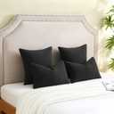 FUTEI Pack of 2 Black Decorative Throw Pillow Covers 16x16 Inch Soft Cozy Solid Boucle Textured Cushion Case,Modern Home Decor for Couch Bed Living Room