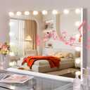 Vanity Mirror with Lights and Speaker 32"x23" Large Hollywood Vanity Mirror 18 LED Bulbs 3 Lighting Modes Makeup Mirror with Lights USB Charge Port Lighted Makeup Mirror with 10x Magnification