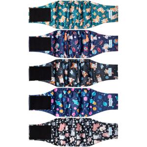 Paw Legend Washable Dogs Diapers Male Dog Belly Bands for Male Dogs Diapers Reusable Puppy & Doggie Diapers Male (5 Pack, X-Large)