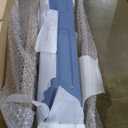 48 in. x 80 in. Vintage Blue Stain 6 Panel MDF Double Bi-Fold Barn Door with Sliding Hardware Kit