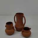 Terracotta Vases Sets, Farmhouse Decor, Ceramic Vase for Flower, Wide Mouth Rustic Home Decor Vases for Flowers, Living Room,Table,Shelf and Accessories (3)