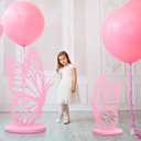 2 Pcs Large Wood Butterfly Prop Pink Butterfly Wings Cutout Wooden Standing Butterfly Backdrop Princess Butterfly Prop Decoration for Baby Shower Birthday Wedding Butterfly Party, 36 Inch + 20 Inch