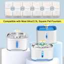 Cat Water Fountain Filters, 16 Pack Replacement Filter Fit for Top Square 84oz/2.5L Cat Pet Fountain, 3 Filtration System.Not compatible with 95oz/2.8L Pet Fountain