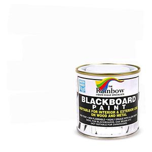 Chalkboard Blackboard Paint - Brush on Wood, Metal, Glass, Wall, Plaster Boards Sign, Frame or Any Surface. Use with Chalk Pen Wet Erase, Non-Toxic - Matte Finish [White] - (8.5oz Cover 32 sf)