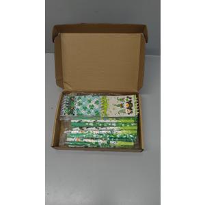 Sepamoon 50 Pieces St. Patrick's Day Stationery Sets, 30 Pcs Green Pens 20 Pcs St. Patrick's Day Shamrock Notepads for Kids Classroom Party Favors School Supply