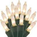 Watereem Clear Christmas String Lights, 100 Count, Incandescent Mini Christmas Lights, Connectable Xmas Tree Light for Indoor Outdoor Garland Birthday Holiday Wedding Festival Party, Set of 2