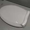 Durable Elongated Toilet Seat with Slow Soft Close - Easy to Install and Clean, Never Loosens - White, Fits Most Elongated Toilets