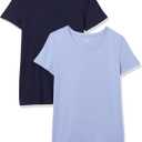 Amazon Essentials Women's Classic-Fit Short-Sleeve Crewneck T-Shirt, Multipacks (Medium, Navy/Purple)