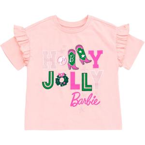 Barbie Girls' Graphic T-Shirt Toddler to Big Kid (Pink)