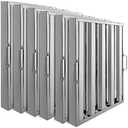 VBENLEM Pack of 4 Hood Filters 19.5W x 24.5 Inch, 430 Stainless Steel 4 Grooves Commercial Hood Filters, Range Hood Filter for Grease Rated Commercial Kitchen Exhaust Hoods