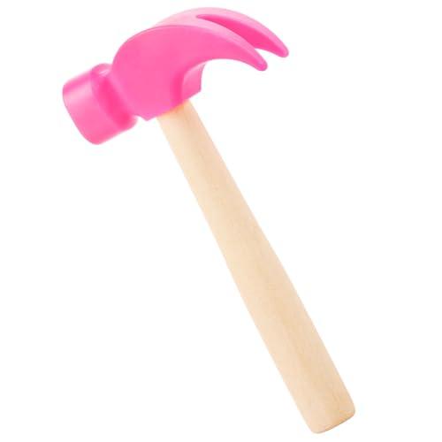 Fowecelt Wooden Hammer Toys Simulation Hammers Maintenance Tools Educational Toys for Kids Birthday Party Games Supplies (Pink), Set of 2