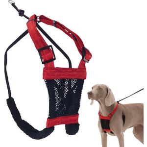 Sporn No Pull Dog Harness for Large Dogs, L/XL Red Mesh, Durable Nylon, Breathable, Lightly Padded, Soft & Easy, Heavy Duty Body Halter Pulling Harness for Big, Extra Large Size Breeds