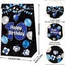 24Pcs Peace Out Single Digits Party Favor Bags, Blue Black I'm 10 Birthday Gift Goodie Bags with Matching Stickers, Double Digits Birthday Party Supplies Decorations, 1 count
