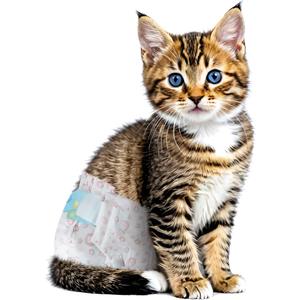 Disposable Cat Diapers, 40 Count Perfect for Both Male and Female Cats, for Elderly, (XS) Incontinent, or Post-Surgery Cats and Dog Leak-Proof, Super Absorbent & Hypoallergenic Pet Diapers