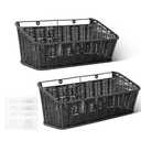 GRANNY SAYS Wicker Hanging Basket, 1 Pack Wall Basket for Kitchen, Fruit and Vegetable Storage Cabinet, Pantry Storage Spice Organization for Cabinet, Adhesive Shelf for Bathroom, Black