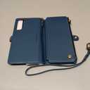 Defencase for Galaxy A36 5G Case Wallet with RFID Blocking Card Holder for Women Men, Fashion PU Leather Magnetic Snap Flip Zipper Wrist Strap Wallet Phone Case for Samsung Galaxy A36 5G, Dark Blue