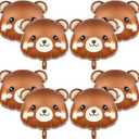 Junkin 8 Pcs Bear Balloons 21x22 Inch Animal Bear Baby Shower Decorations Helium Brown Foil Balloons for Jungle Woodland Animal Farm Safari Theme Party Decoration