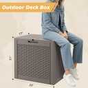Fancyango 31 Gallon Outdoor Storage Deck Box Waterproof, Grey