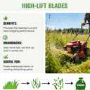 M143504 330-500 Mower Standard Blades Set for John Deere 62 inch Deck 2025R 2027R 2032R 2210 2305 2320 2520 3 Pack