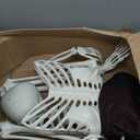 5.4FT Halloween Full Body Skeleton Decorations with Glowing Eyes, Life Size Skeleton with Movable Joints for Halloween Decorations Indoor/Outdoor Haunted Houses