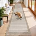 Ileading Runner Rug for Hallways 3'x14' Heavy-Duty Durable Entryway Floor Mat with Non Slip Rubber Backing Low-Pile High Traffic Carpet Machine Washable Accent Rugs for Kitchen, Living Room (Beige)