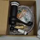 Ceramic Antique Brass Faucet Bathroom Sink Faucet Blue White Porcelain Long Neck Vintage Faucet Mixer Sink Tap Kitchen Cold/Hot Water Basin Tap(Black)