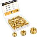 20 PCS Brass Pipe Plug Kit  1/4", 3/8", 1/2" NPT Male Hex Head Counter Sunk Plugs, Threaded Fittings for Plumbing, Air Compressor, Hydraulic & Industrial Use