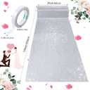 Shihanee Sequin Aisle Runner for Wedding Glitter Rug with Carpet Tape Sparkly Prom Outdoor Floor Birthday Carpet Runner for Ceremony Event Graduation Party (2 x 15 ft, Silver)